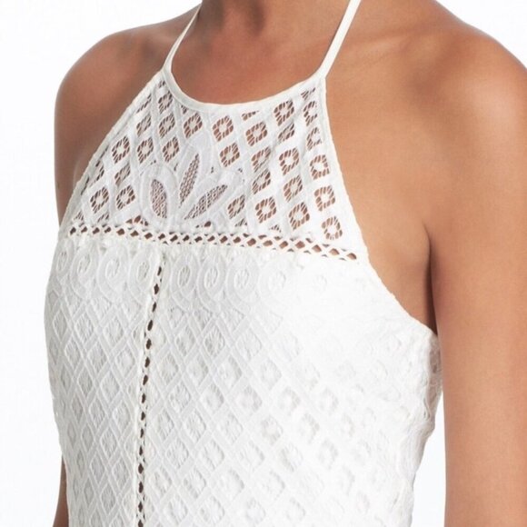 Parker Tulum Cambo White Lace Dress Halter, Midi, Asymmetrical I10 - Picture 3 of 11